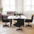 Armless Chair Slipcover - Waterproof Criss Cross Stretchable Cover for Mid Back Accent Chair (Black)
