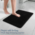 LOCHAS Black Luxury Shaggy Bathroom Rug, 24 x 17 Inch, Washable Non-Slip Plush Chenille Bath Mat for Shower