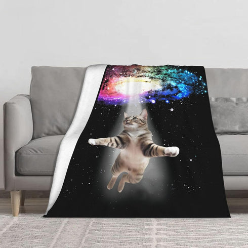 Baegopa Cozy 60"X50" Funny Cat Blanket Cute Cat Lover Gifts Throw Blankets for Girls Boys Adult Women Men Kids Plush
