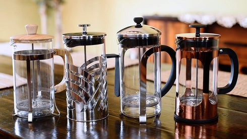 Elanze Designs Large Glass and Bamboo French Press Coffee Maker, 1 Liter