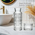 TANMESSO Set, 21.6 Oz 6 Oz Mouthwash Dispenser, Bedside Water Carafe with Cup And Glass Mouth Wash Dispensers