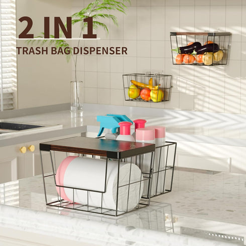 OZRVYNDAREL 2-Pack 4-13 Garlic(11-7/32"L*7" W*7-1/8"H) Pantry Organizers and Storage, Trash Bag Holder Under Sink