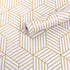 White and Gold Geometry Stripped Hexagon Peel and Stick Contact Paper, Self Adhesive Wallpaper, 118 inch x 17.7 inch