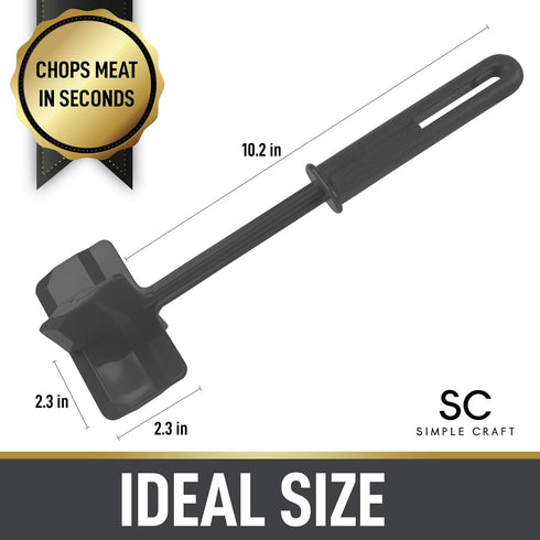 Simple Craft Meat Chopper - Premium Meat Masher, Ground Beef & Hamburger Chopper Utensil for Cooking, Baking & More