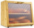 Joyvilla Double Layer Bamboo Bread Box for Kitchen Countertop, Bread Storage Container, Bread