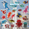 Ocean Sea Animal Gel Window Clings for Kids - Reusable Window Stickers for Toddlers, Gel Clings Decals for Home Car