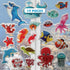 Ocean Sea Animal Gel Window Clings for Kids - Reusable Window Stickers for Toddlers, Gel Clings Decals for Home Car