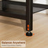 HETS010BR-1 LOAKEKEL Night Stand with Charging Station, Small Bedside Table with Fabric Drawer, Nightstand with USB