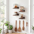 5X5 Inches Set 4, Fixwal Small Shelf for Wall, Floating Shelves of Rustic Wood Small Wall Mounted Shelves for Bedroom