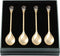 Matashi 24K Gold Plated Crystal Topped Dessert Spoon Set of 4 for Dinner Party, Corporate Gifts, Dining Decor