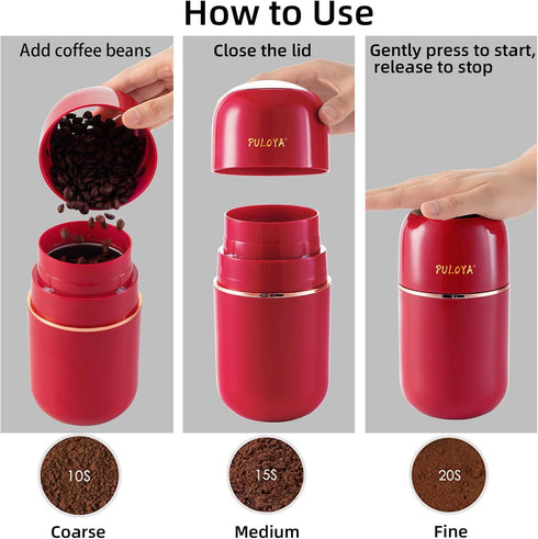 Electric Coffee Grinder, 2.8 oz, Stainless Steel Blades for Beans, Spices, Herbs, Grains, Nuts, Black