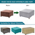 ANWUCHEN Ottoman Cover - Stretch Knitted Jacquard Square Slipcover - Soft Thick Storage Foot Stool Cover With Elastic