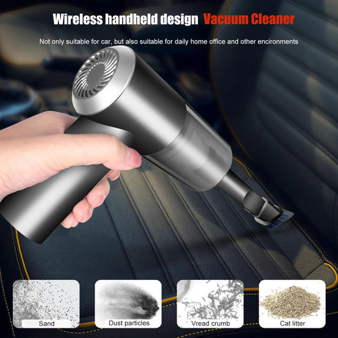 Cordless Handheld Vacuum Cleaner, High Power Rechargeable Mini Portable Vacuum for Home, Office and Car Cleaning (Black) by YUNYILAN