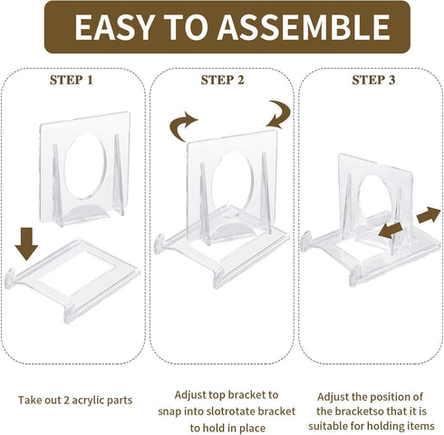 Acrylic Plate Stands, Adjustable Picture Frame Display Holder, Clear Easel Stand for Home Office, Festival Party