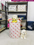 Laundry Hamper Large Canvas Fabric - Lightweight Storage Basket for Toy Organizer and Dirty Clothes (Flamingos)