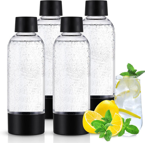 meekoo 4 Pcs Soda Carbonating Bottles, Clear Soda Maker Bottle, Compatible with Isoda Drinkmate Maker for Home Party