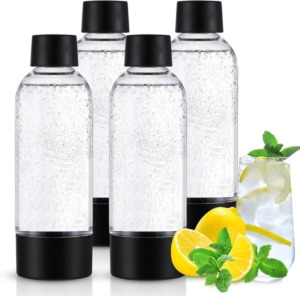 meekoo 4 Pcs Soda Carbonating Bottles, Clear Soda Maker Bottle, Compatible with Isoda Drinkmate Maker for Home Party