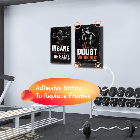 Inspirational Gym & Workout Posters, 11x17" (4) Throwback Traits
