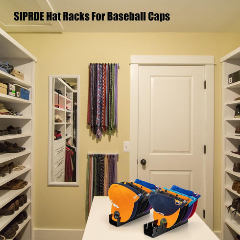 SIPRDE Hat Racks for Baseball Caps, 2 Pack No Install Acrylic Organizer for 14 Caps for Bedroom and Closet