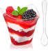 Qeirudu 4 oz Triangular Mini Dessert Cups with Spoons, 50 Pack Plastic