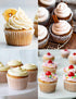 Jumbo White Cupcake Liners, Greaseproof Paper 200-Count Muffin Baking Cups for Wedding Birthday Celebration Occasion