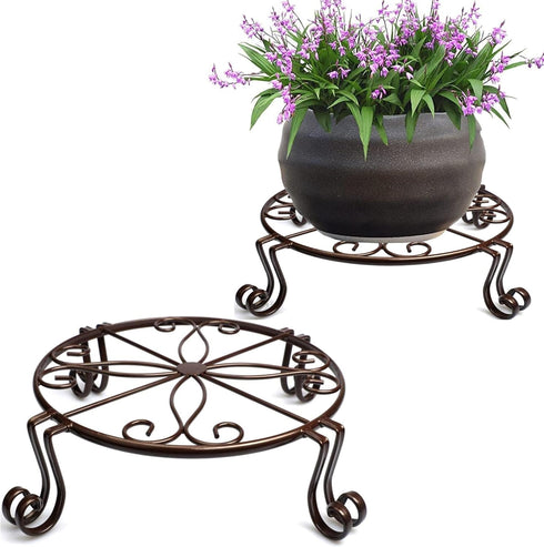 2 Pack 12" Plant Stands, Heavy Duty Rustproof Metal Plant Holders for