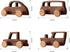 Vinoil 4 Pack Hats,Backpacks,Towels,Keys&Clothes Kids Coat Hooks Wall Mount, Walnut Car-Shaped Coat Rack Heavy Duty