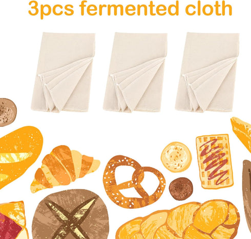 3Pcs Linen Cloth for Baking, 14x18 Inches Tea Towels for Sourdough Bread Proofing, Dough, Baguettes, Homemade Bread