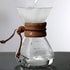 TOPINCN Double Layer Filter V Spout Wooden Sleeve Pour Over Coffee Maker 400ml Capacity, Clear Scale Glass Material