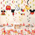 1st Birthday Red Hanging Swirl Decorations, Mouse Theme Party Supplies, Ceiling Streamers, 38 Pcs Party Favors for Kids