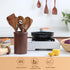 Kitchen Wooden Cooking Spoon Set, 2 Pieces - Solid Acacia Wood Serving Spoons for Mixing, Stirring, Nonstick Utensils