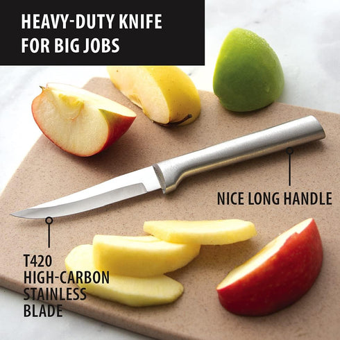 Rada Cutlery Heavy Duty Paring Knife –Stainless Steel Blade With Aluminum Handle, 7-1/8 Inches, Color-Silver by RADA