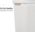 Mind Reader 40L Slim Laundry Hamper - Clothes Basket with Lid, Linen Design, Plastic, 18.5”L x 10.75”W x 23.5”H