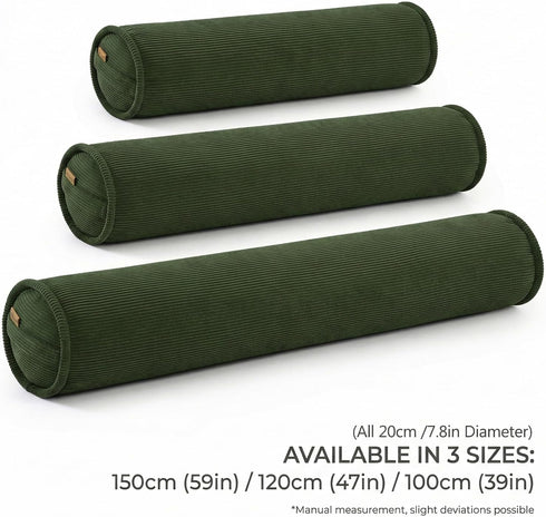 Cozy Sleep,47 7.87 Inches,Avocado Cuddle Pillow Corduroy Long Body Pillow for Adults, Bolster Pillow for Bed, Soft
