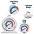 Twin Pack Fridge Freezer Thermometer for Monitoring Refrigerator Temperature - Stainless Steel