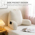 Yagamo Reading Pillow for Bed Sitting Up, Adults and Teens Backrest with Arms, Velvet Back Support Pillow for Sitting