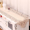 15" X 69" Vintage Flower Embroidered Table Runner, Classic Polyester Lace Cream