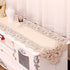 15" X 69" Vintage Flower Embroidered Table Runner, Classic Polyester Lace Cream