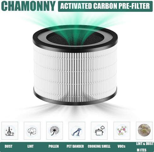 MAF-02 Filter Replacement for Miko IBUKI M Air Purifier, 3-in-1 H13 True HEPA and Activated Carbon Filter, 2 Pack