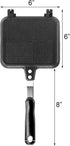 Elsjoy Non-Stick Hot Sandwich Panini Maker with Handle, Aluminum Double Sided Frying Pan Detachable Grilled Sandwich Flip Pan, Stovetop Toasted Sandwich Maker Pan for Home, Kitchen, Breakfast by Elsjoy