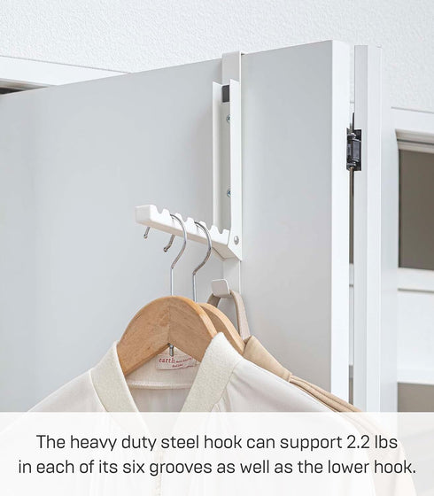 Smart Over The Door Coat Hook Organizer, 2-Hook Collapsible Rack for Entryway or Bedroom Closet - Steel