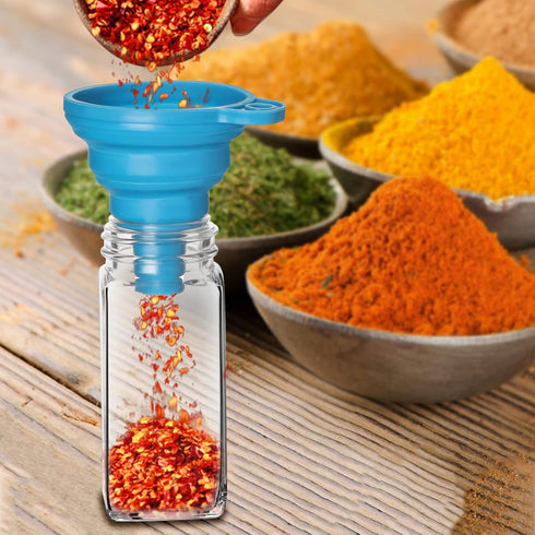 12 Pack Glass Spice Jars with Labels, 4oz Containers with Black Shaker Lids, Empty Spice Bottles, Silicone Funnel and