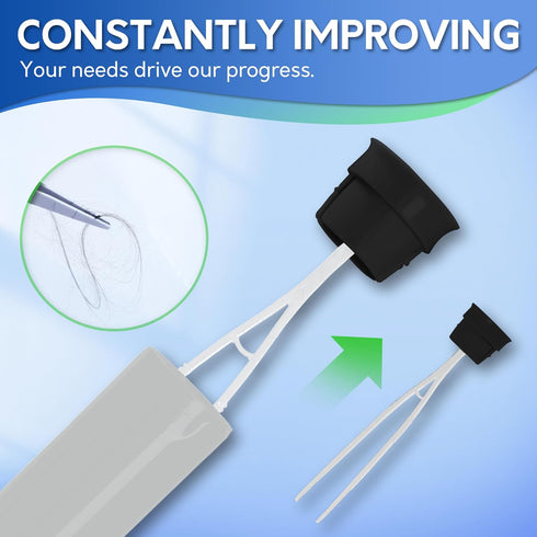 BOOMJOY Toilet Brush and Holder Set - Silicone Toilet Bowl Cleaner Brush with Tweezers for Bathroom Cleaning