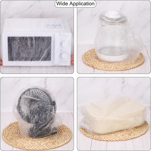 uxcell 100pcs Disposable Kitchen Appliance Covers, 39.5 Inch Thickened Clear Elastic Dust Cover for Small Appliances