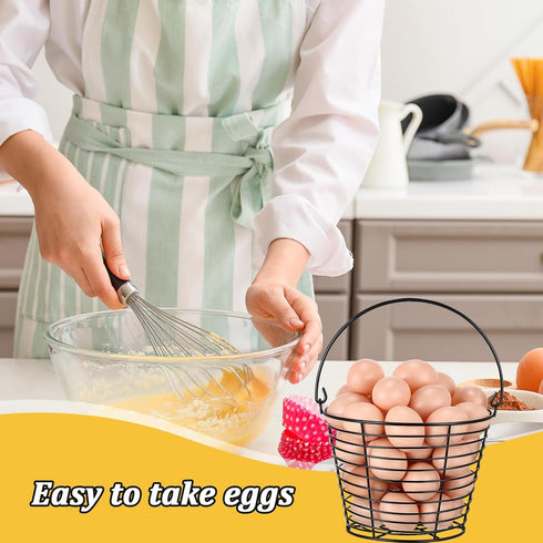 8 8" Tandefio Pcs Egg Basket for Storage Collecting Carrying and Transporting Chicken and Duck Eggs, Farm Grade Wire