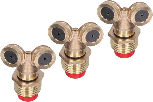 Zerodis Brass Misting Nozzles, 3Pcs Spray Nozzles with Filter for Garden Irrigation and Outdoor Cooling