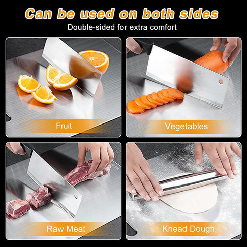 FODDOM 100% ((11.5L*8W) (9.8L*6W)) Titanium Cutting Boards for Kitchen, Pure Titanium Cutting Board, Stainless Double