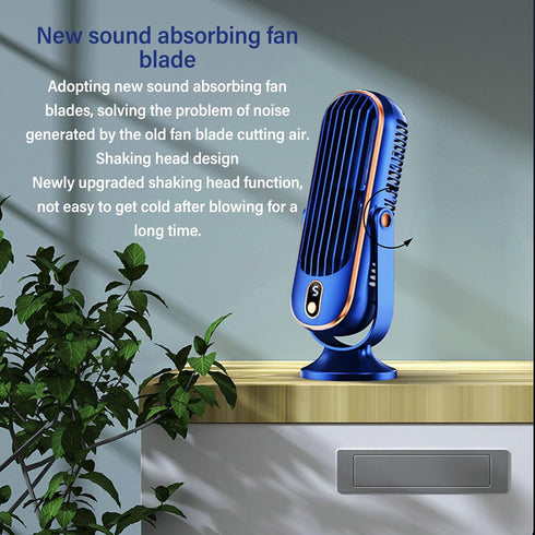 Haofy Table Tower Fan - USB Plug-In Quiet Motor Fan for Bedrooms and Offices (Blue)