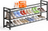 Bumusty 3-Tier Long Expandable Shoe Rack for Closet, 18"-44" Adjustable Shoe Rack