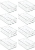 8 Pack, mDesign Small Plastic Kitchen Storage Container Bin with Handles - Organization in Pantry, Refrigerator